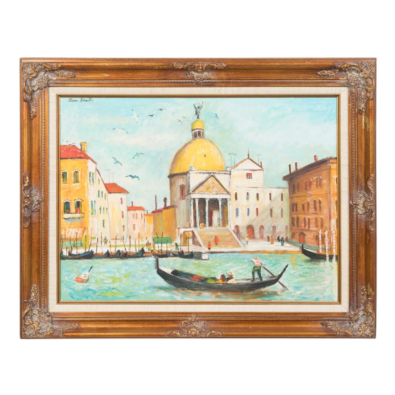 BEN SHUTE, VENICE WITH GONDOLA, OIL