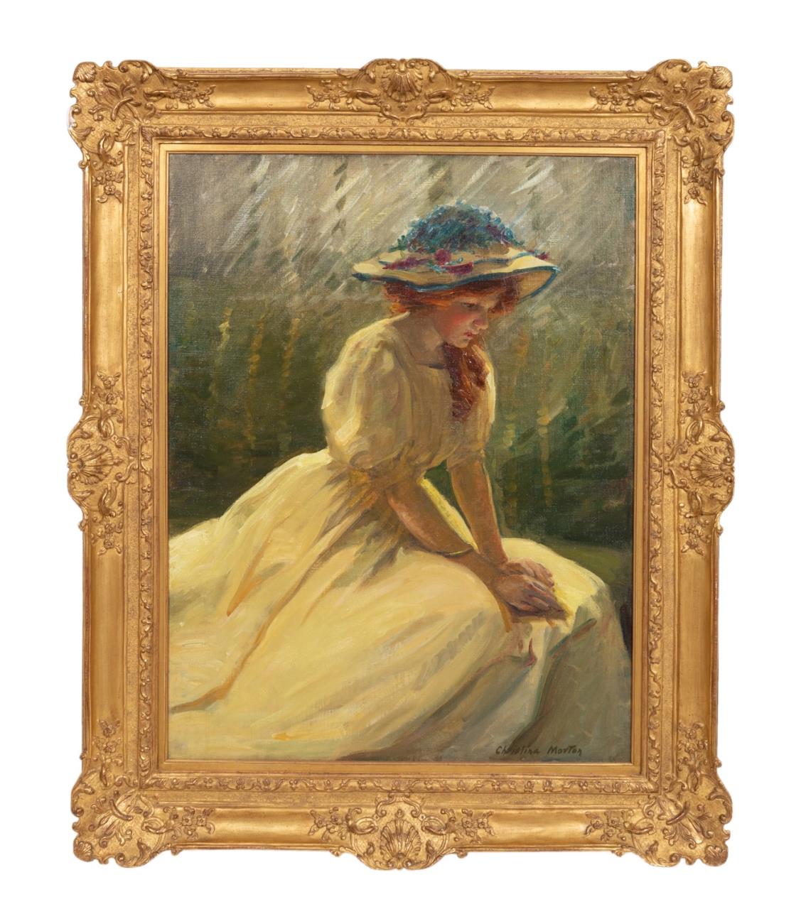 C. MORTON, WOMAN IN YELLOW DRESS,