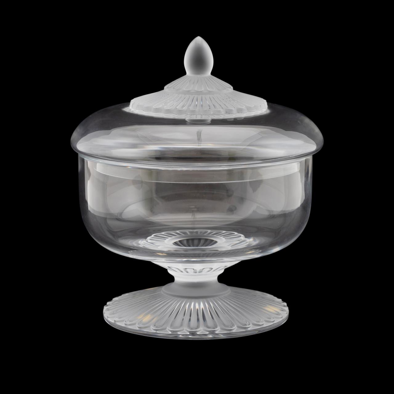 LALIQUE ELVIRE CRYSTAL LIDDED 2bfeea