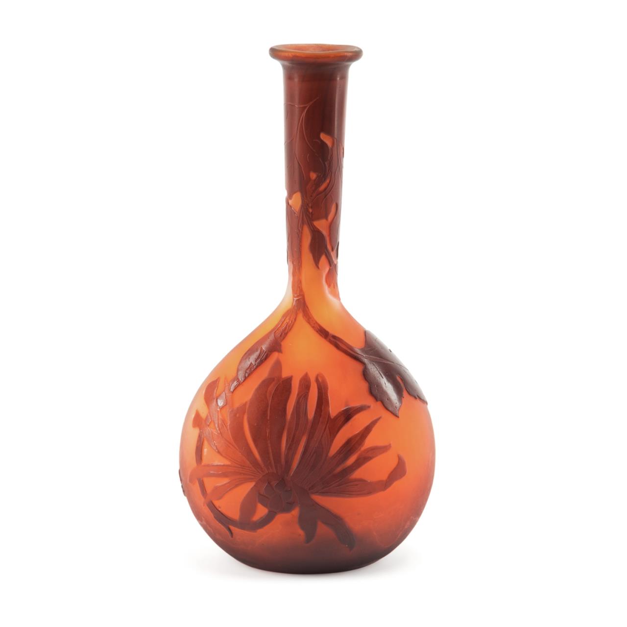 GALLE AMBER TO ORANGE CAMEO GLASS