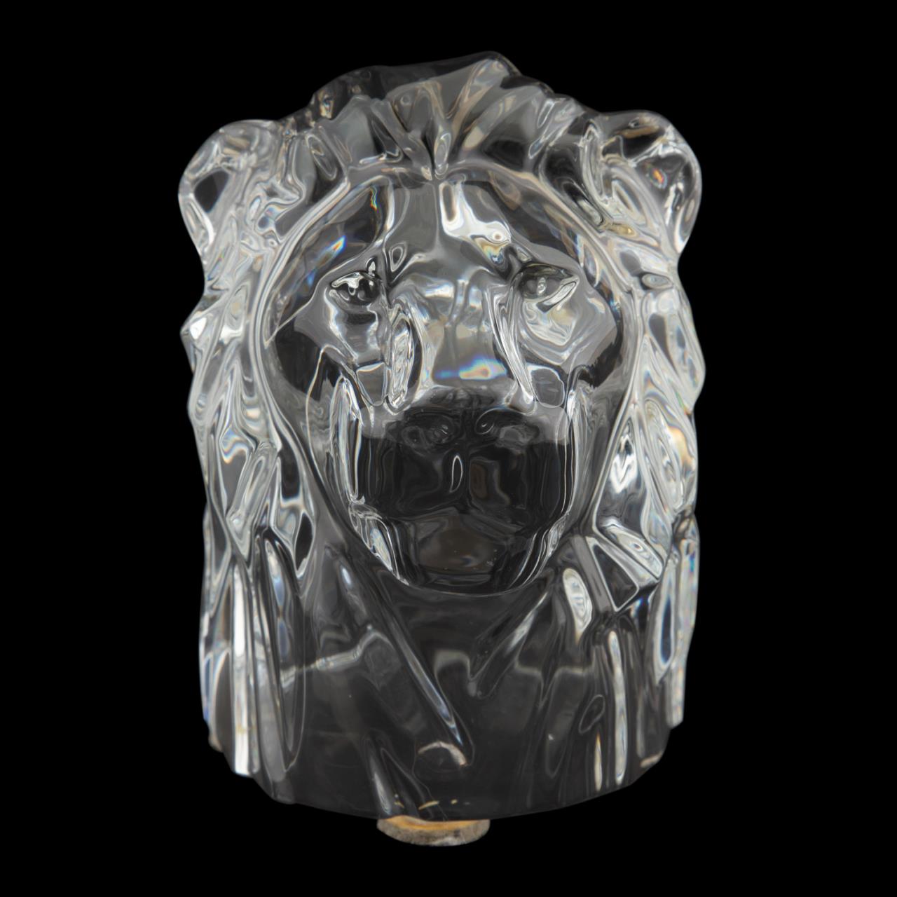 BACCARAT CRYSTAL LION HEAD WITH