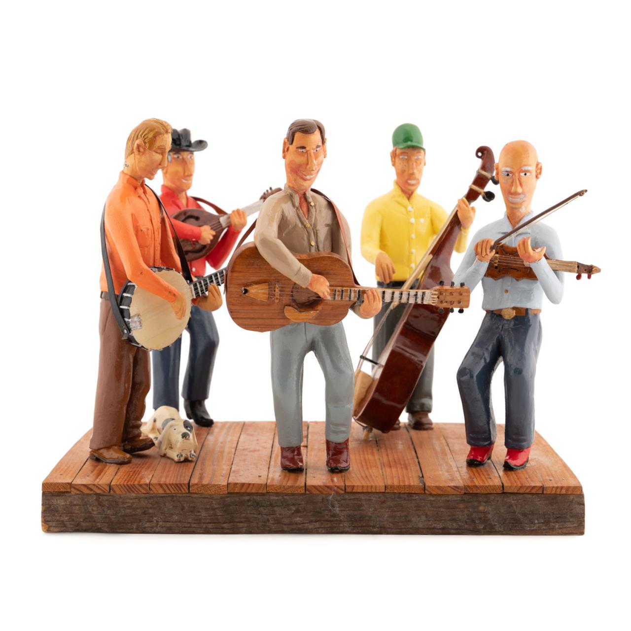 5PC FOLK ART BLUEGRASS BAND WOODEN