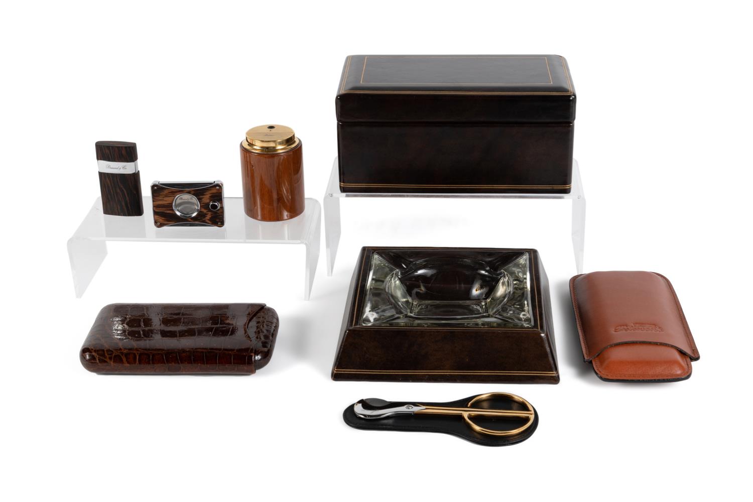 8PC HUMIDOR AND CIGAR ACCESSORIES COLLECTION