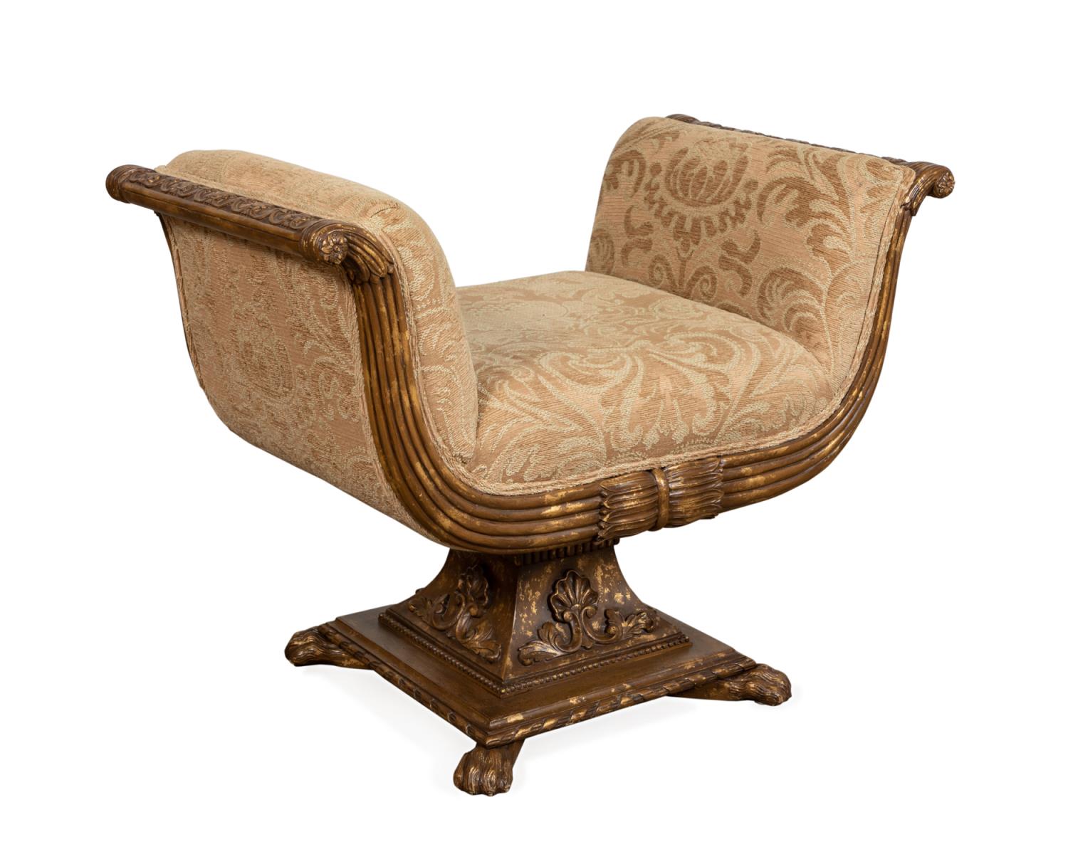 REGENCY STYLE CURULE BENCH WITH