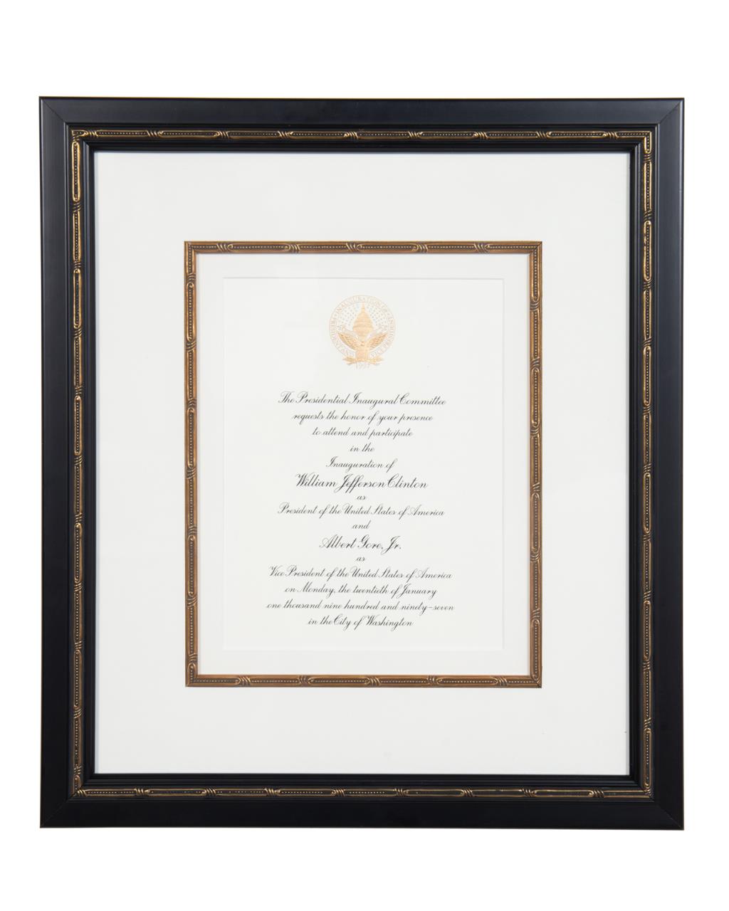 FRAMED BILL J CLINTON INAUGURATION 2bffde