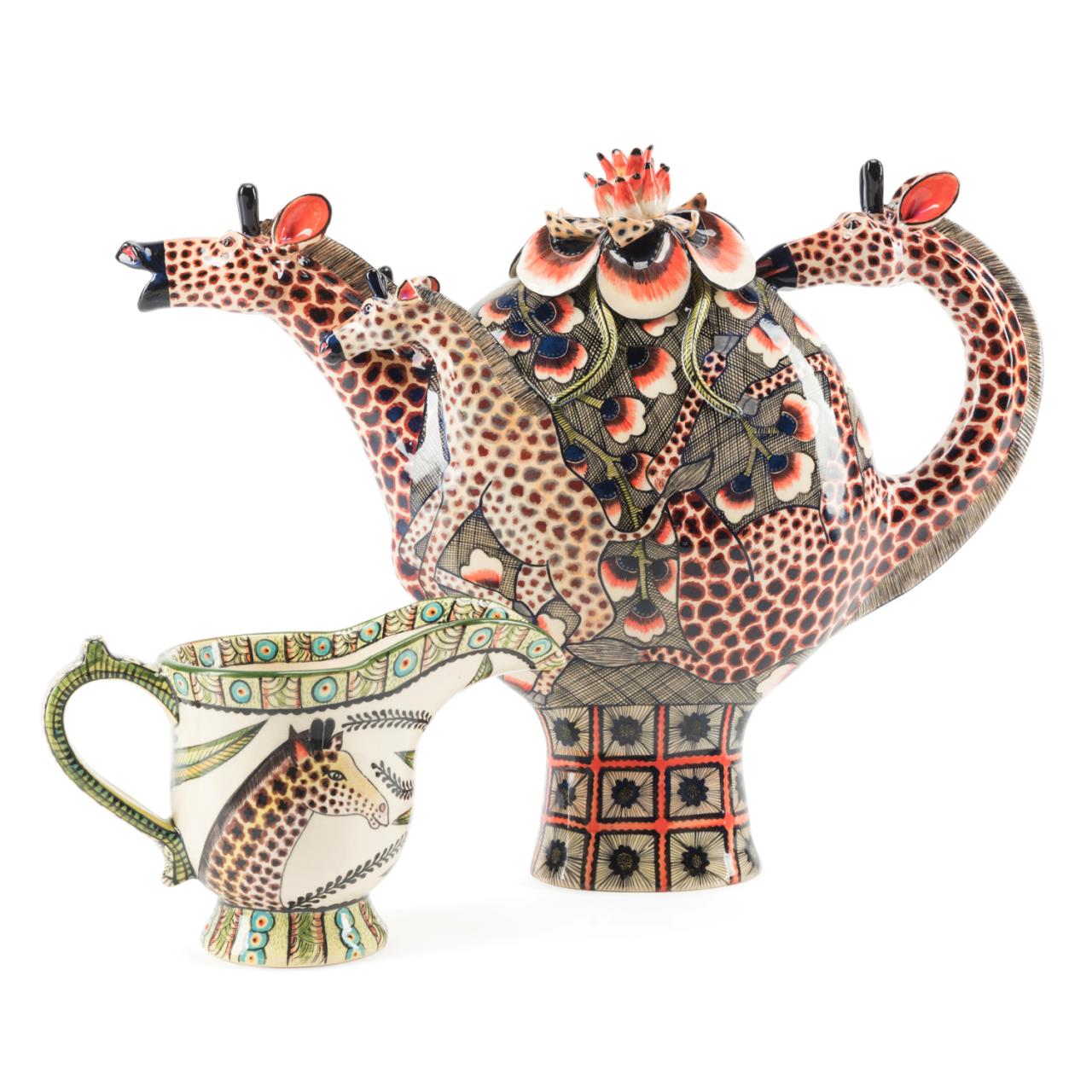 2PC ARDMORE STUDIO GIRAFFE TEAPOT 2c001a