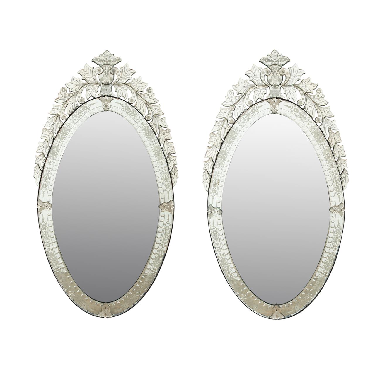 PAIR, OVAL VENETIAN STYLE WALL