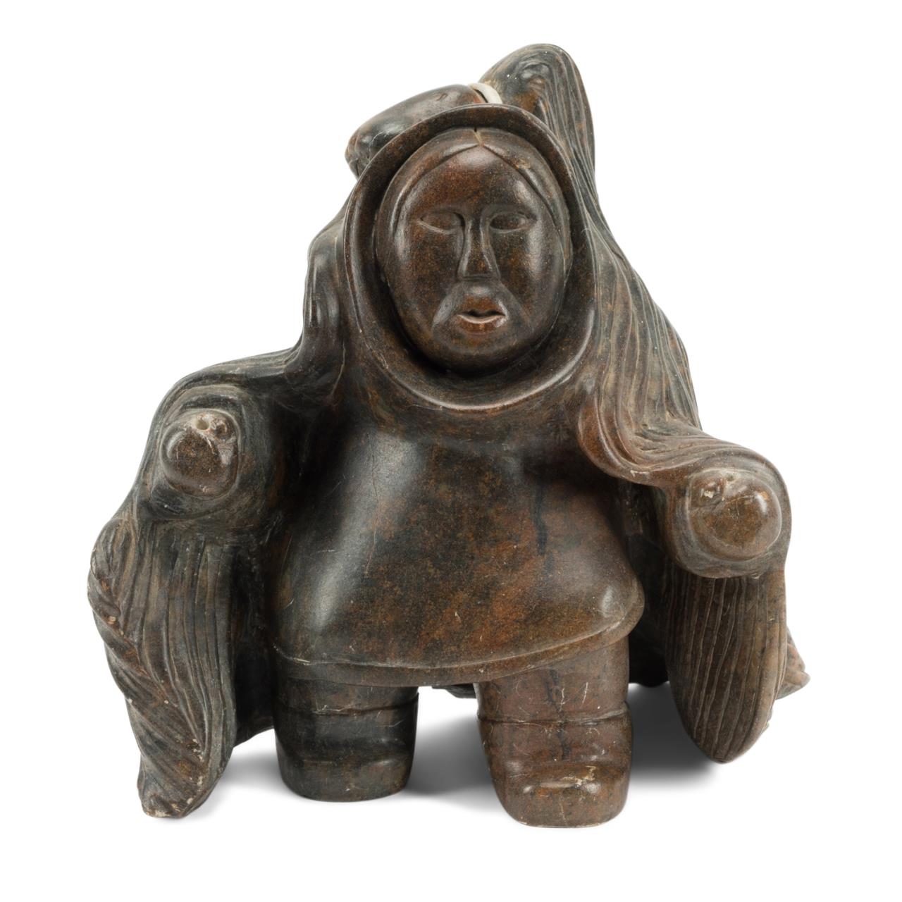SIGNED INUIT CARVING OF A SHAMAN