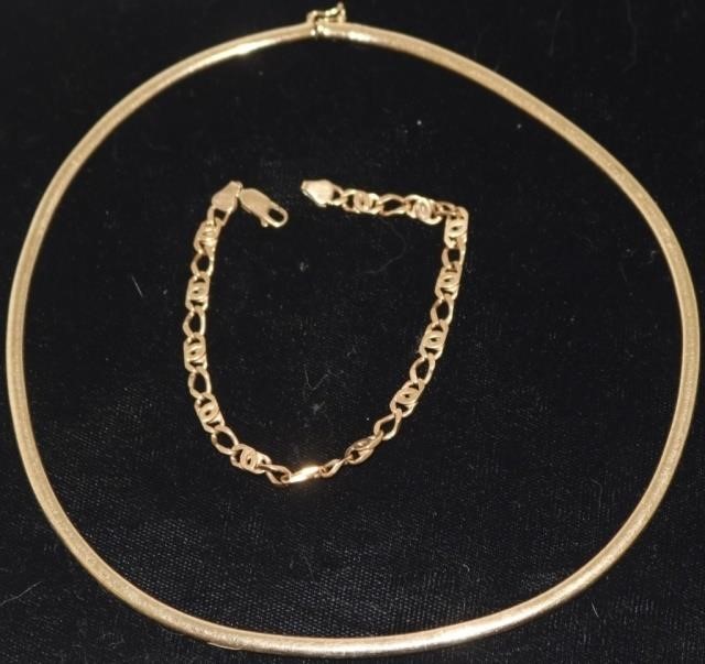 2 PCS A 14KT GOLD NECKLACE 18  2c28b8