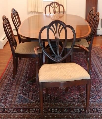 1950S SEVEN PC CUSTOM MAHOGANY DINING