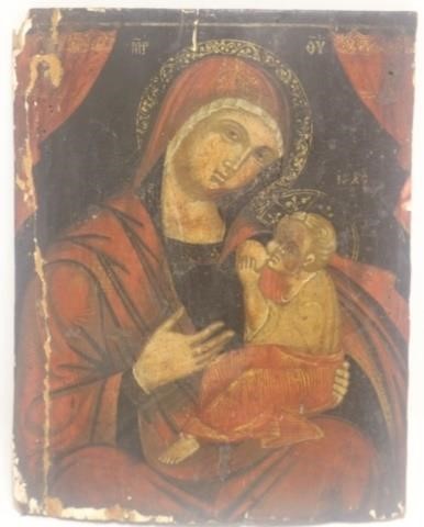 19TH C RUSSIAN ICON PAINTING ON 2c28ce