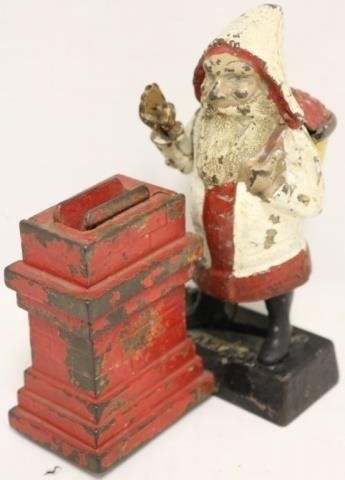 19TH C CAST IRON MECHANICAL SANTA 2c28e6