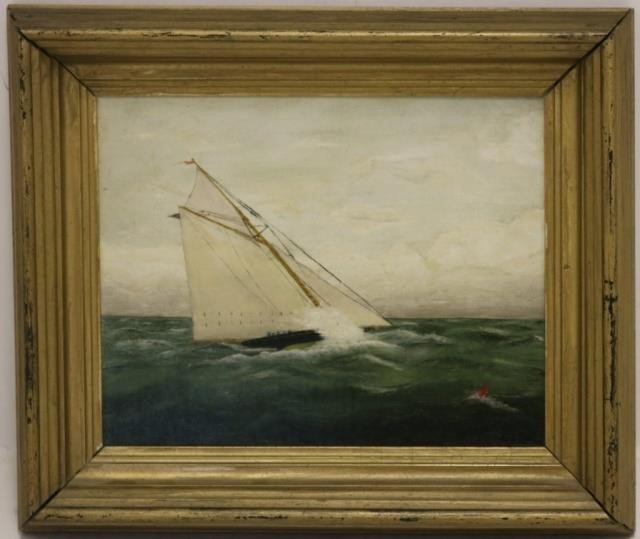 OIL PAINTING ON CANVAS OF A YACHT 2c294d