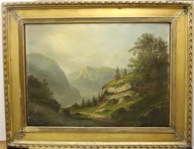 LARGE OIL PAINTING ON CANVAS MOUNTAIN 2c295a