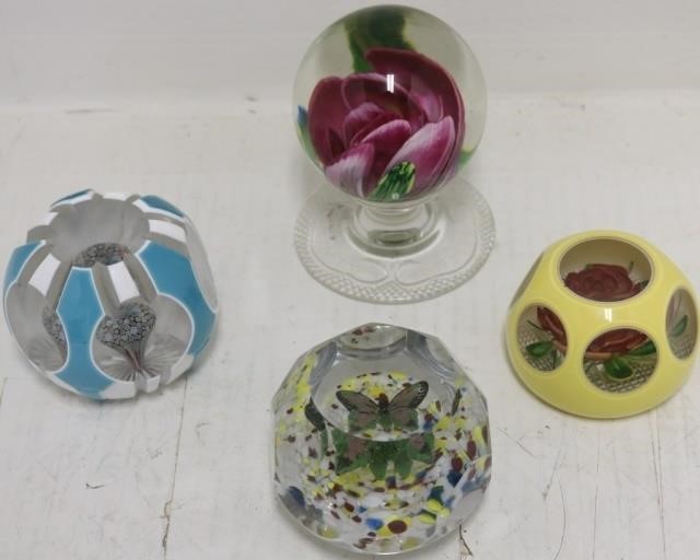 4 PAIRPOINT PAPERWEIGHTS 2 OVERLAY  2c2971