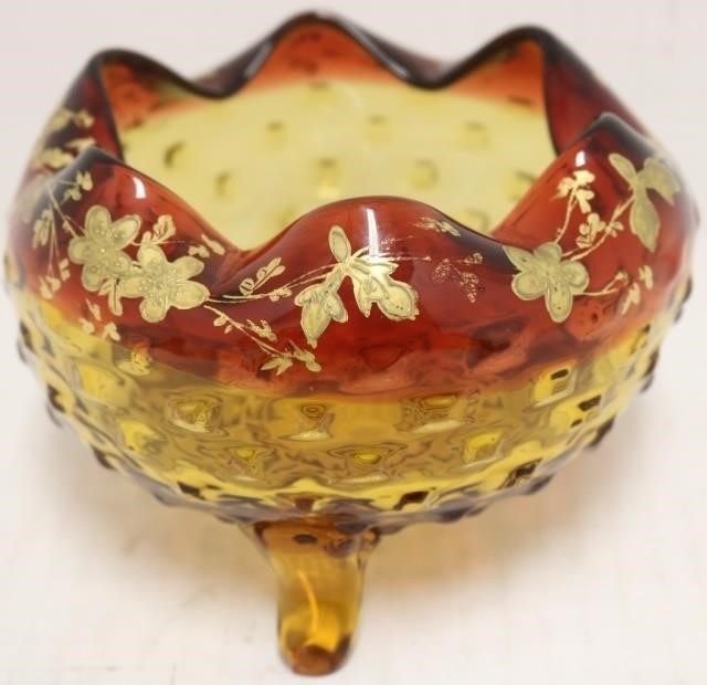 LATE 19TH C AMBERINA FOOTED BOWL 2c2981