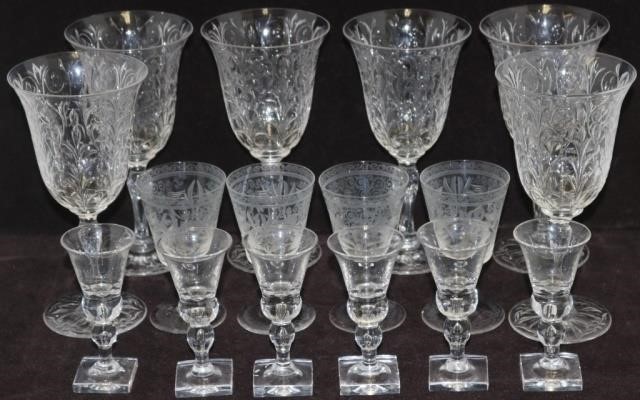 16 STEMMED GLASSES TO INCLUDE SIX