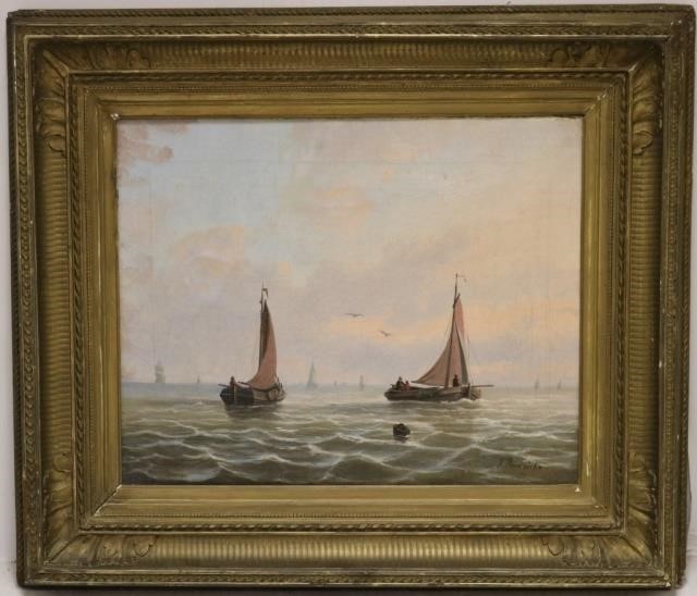 19TH C OIL PAINTING ON CANVAS,