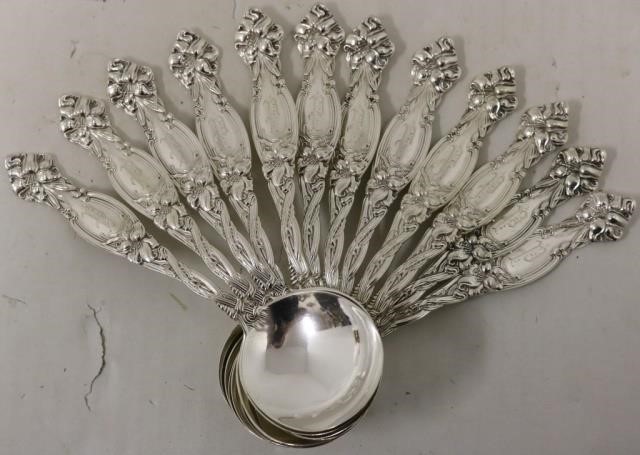 SET OF 12 STERLING SILVER BOUILLON