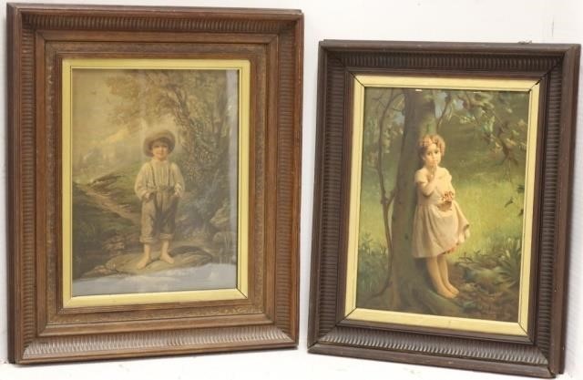 2 CHROMOLITHOGRAPHS BY L PRANG 2c29ea