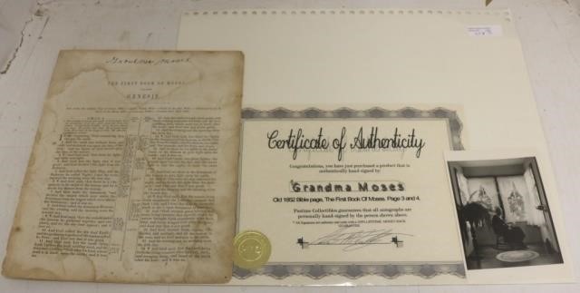 GRANDMA MOSES AUTOGRAPH 1852 BIBLE 2c29e9