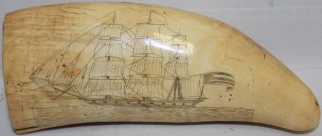 EARLY 19TH C SCRIMSHAW WHALE S 2c29f4