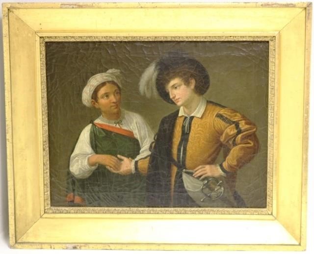 PAIR OF 18TH C OIL PAINTINGS ON 2c2a0c