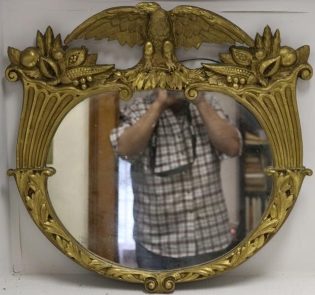 LATE 19TH C CARVED AND GILDED MIRROR