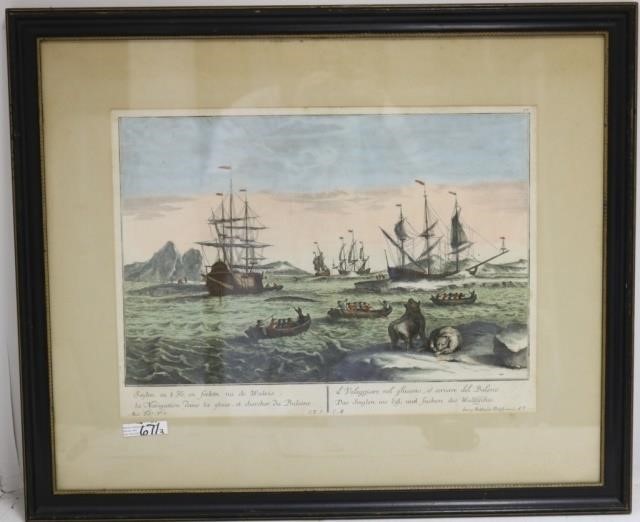 THREE 18TH C WHALING PRINTS TO 2c2a3a