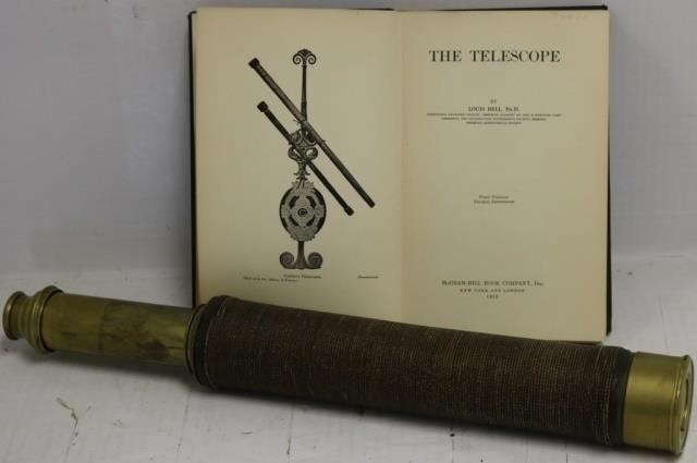 19TH C BRASS TELESCOPE WITH ROPE