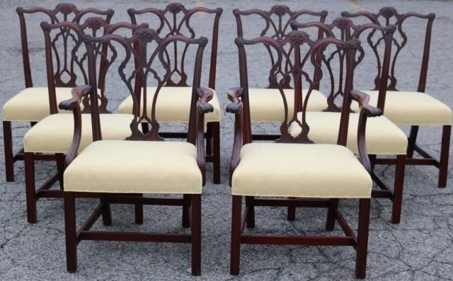 SET OF 8 EARLY 20TH C BENCH MADE