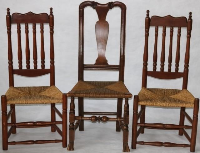 THREE 18TH C AMERICAN SIDE CHAIRS  2c2a38
