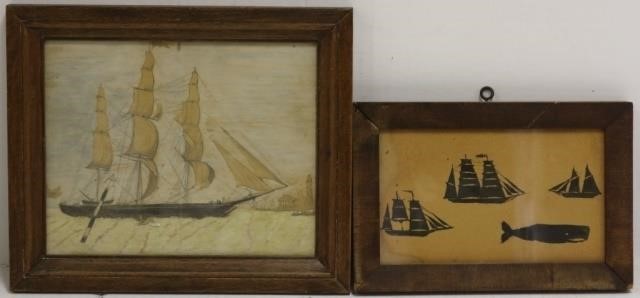 TWO 19TH C WATERCOLOR DRAWINGS.