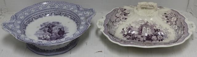 2 PCS OF 19TH C TRANSFERWARE TO