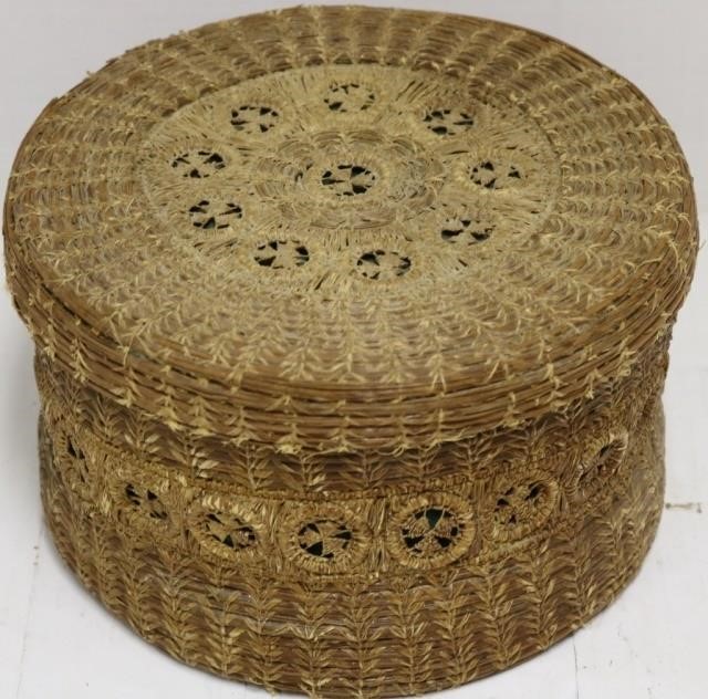 EARLY 20TH C SEWING BASKET MADE