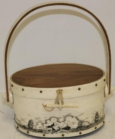 SCRIMSHAW BENT WHALE BONE PURSE  2c2a66