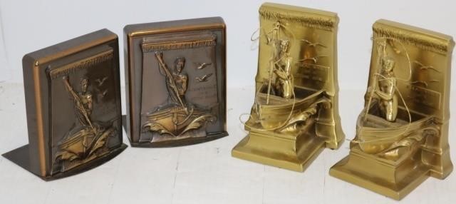 2 PAIRS OF NEW BEDFORD WHALER BOOKENDS,