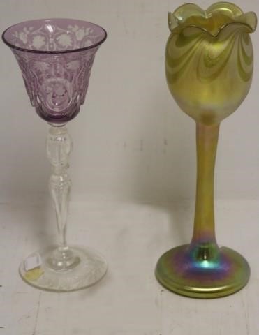 2 STEUBEN ART GLASS PIECES, EARLY