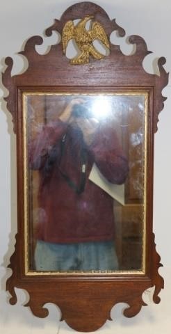 18TH C AMERICAN CHIPPENDALE MIRROR