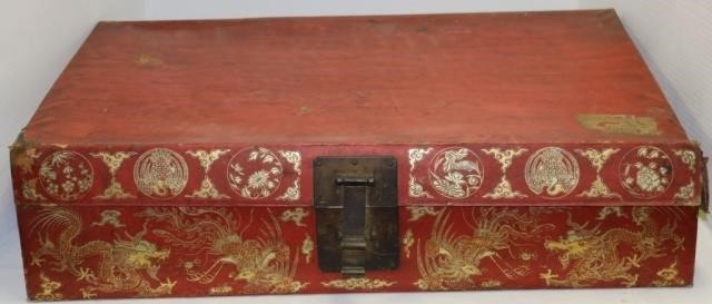 19TH C CHINESE EXPORT PIGSKIN BOX 2c2ae8