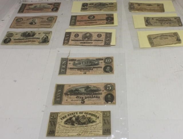15 CONFEDERATE BANK NOTES TO INCLUDE 2c2af4