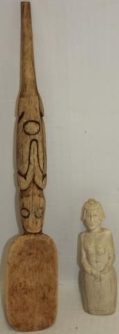 TWO 19TH C HAWAIIAN CARVINGS TO