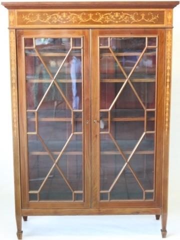 EDWARDIAN 2 DOOR CHINA CABINET  2c2b16