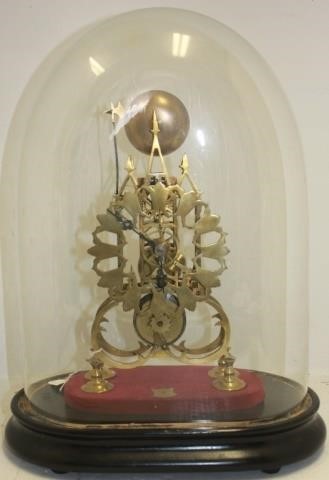 19TH C BRASS SKELETON CLOCK FUSEE 2c2b12