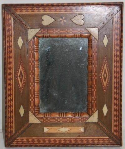 19TH C SAILOR MADE MIRROR, EXOTIC