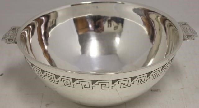 PERUVIAN STERLING HANDLED BOWL 2c2b40