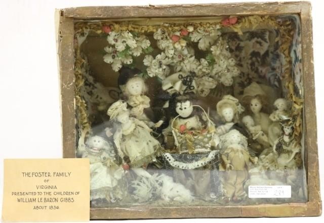 19TH C SHADOWBOX WITH MINIATURE 2c2b61