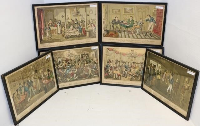 SIX 19TH C COLORED LITHOGRAPHS