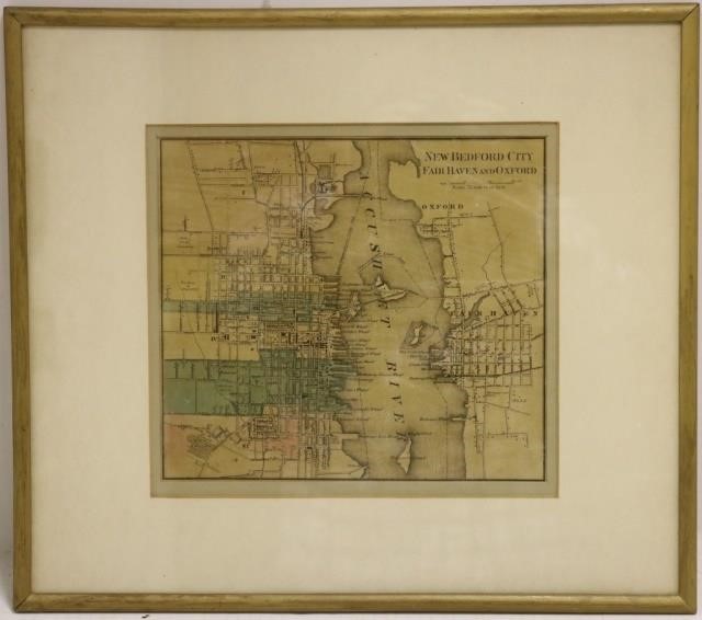 19TH C MAP OF NEW BEDFORD CITY,
