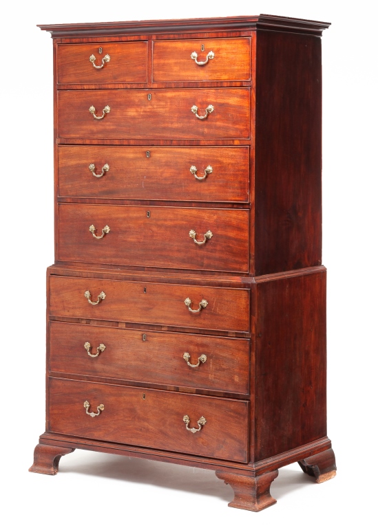 ENGLISH CHIPPENDALE CHEST ON CHEST  2c2dd7